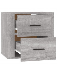 Comodino a Muro Grigio Sonoma 50x36x47 cm