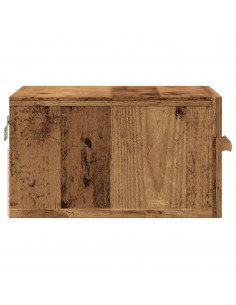 Comodino a Muro Legno Antico 35x35x20 cm