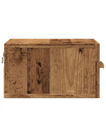 Comodino a Muro Legno Antico 35x35x20 cm