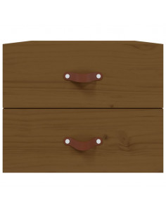 Comodino a Muro Marrone Miele 50x36x40 cm