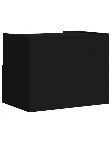 Comodino a Muro Nero 45x30x35 cm