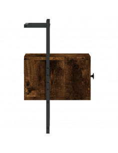 Comodino a Muro Rovere Fumo 35x30x51 cm Legno Multistrato