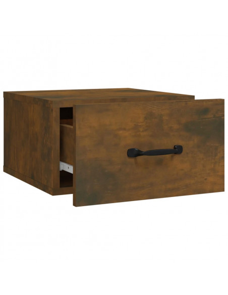 Comodino a Muro Rovere Fumo 35x35x20 cm