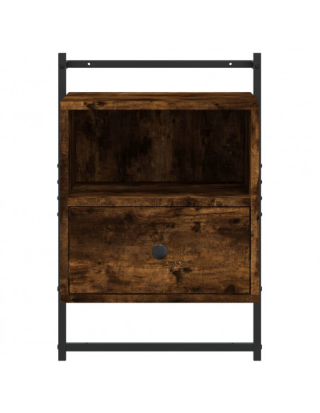 Comodino a Muro Rovere Fumo 40x30x61 cm Legno Multistrato
