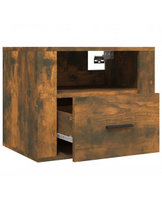 Comodino a Muro Rovere Fumo 50x36x40 cm