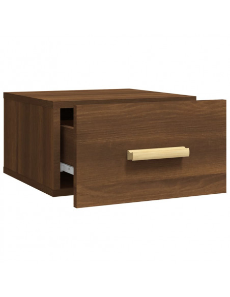 Comodino a Muro Rovere Marrone 35x35x20 cm