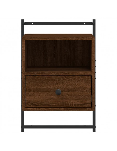 Comodino a Muro Rovere Marrone 40x30x61 cm Legno Multistrato