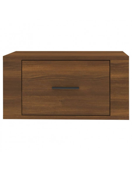 Comodino a Muro Rovere Marrone 50x36x25 cm