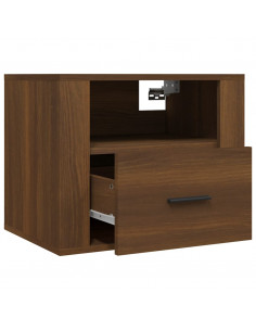 Comodino a Muro Rovere Marrone 50x36x40 cm