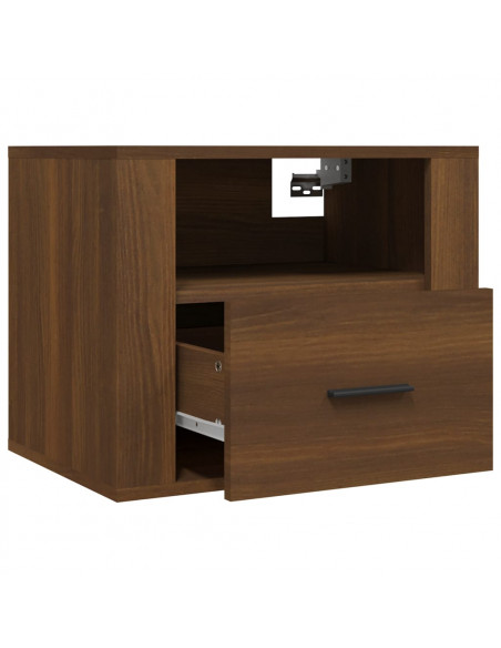 Comodino a Muro Rovere Marrone 50x36x40 cm