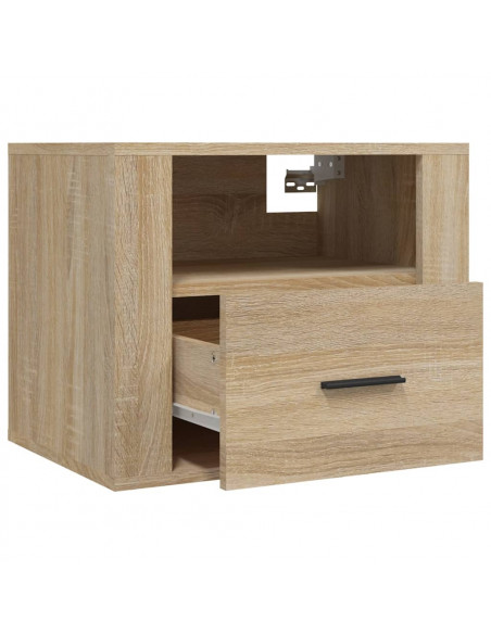 Comodino a Muro Rovere Sonoma 50x36x40 cm