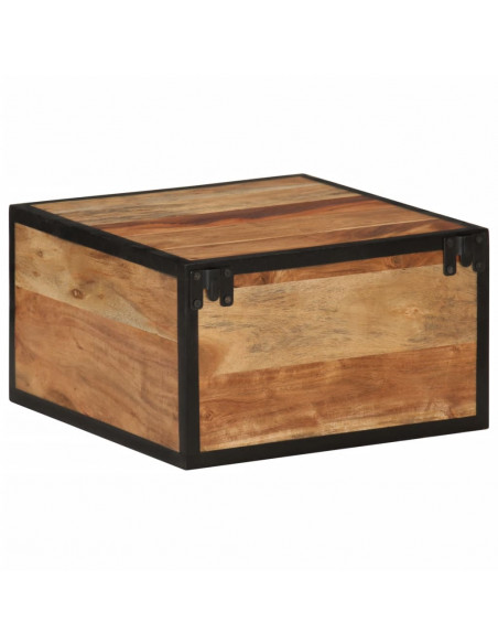 Comodino a Parete 35x35x20 cm in Legno Massello di Acacia