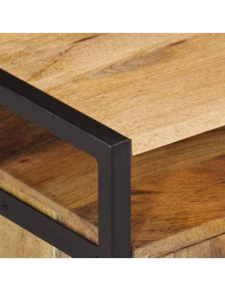 Comodino a Parete 35x35x25 cm in Legno Massello di Acacia
