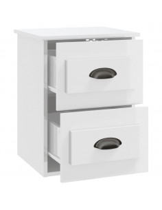 Comodino a Parete Bianco Lucido 41,5x36x53 cm