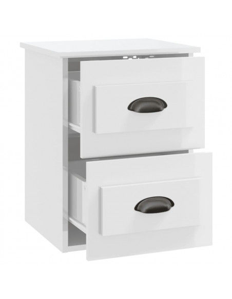 Comodino a Parete Bianco Lucido 41,5x36x53 cm