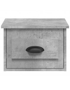 Comodino a Parete Grigio Cemento 41,5x36x28 cm