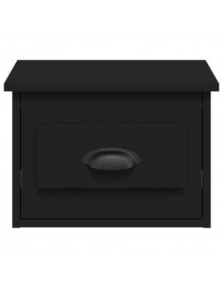 Comodino a Parete Nero 41,5x36x28 cm