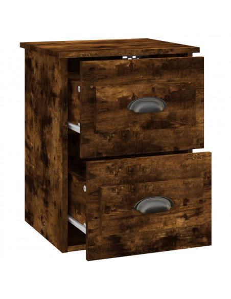 Comodino a Parete Rovere Fumo 41,5x36x53 cm