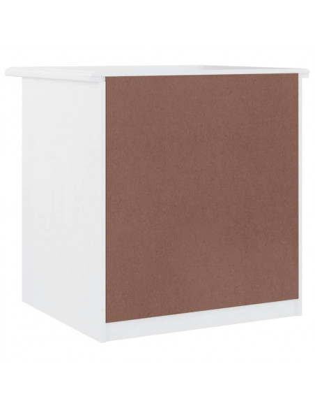 Comodino ALTA Bianco 41x35x41 cm in Legno Massello di Pino