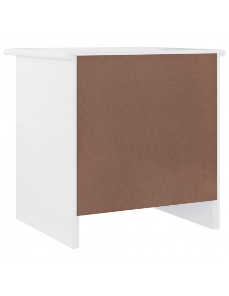 Comodino ALTA Bianco 41x35x41 cm in Legno Massello di Pino