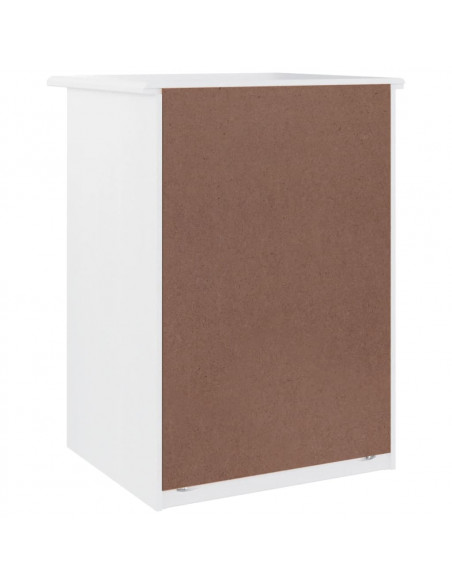 Comodino ALTA Bianco 41x35x55,5 cm in Legno Massello di Pino