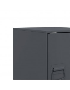 Comodino Antracite 34,5x39x44 cm in Acciaio