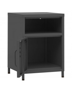 Comodino Antracite 35x35x51 cm in Acciaio