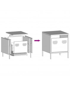 Comodino Antracite 35x39x43,5 cm in Acciaio