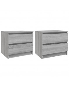 Comodini Grigio Sonoma 2 pz 50x39x43,5 cm in Legno Multistrato 2
