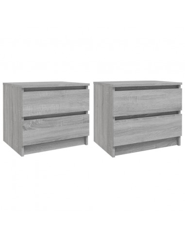 Comodini Grigio Sonoma 2 pz 50x39x43,5 cm in Legno Multistrato