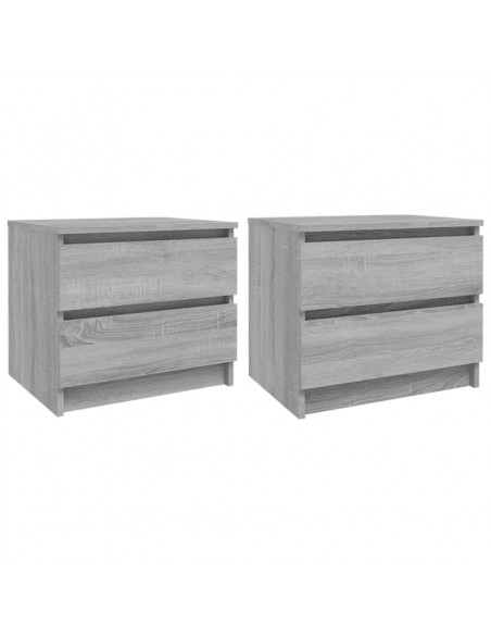 Comodini Grigio Sonoma 2 pz 50x39x43,5 cm in Legno Multistrato
