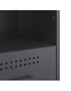 Comodino Antracite 36x39x50,5cm in Acciaio Laminato a Freddo