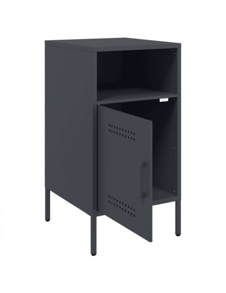 Comodino Antracite 36x39x68cm in Acciaio Laminato a Freddo