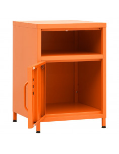 Comodino Arancione 35x35x51 cm in Acciaio