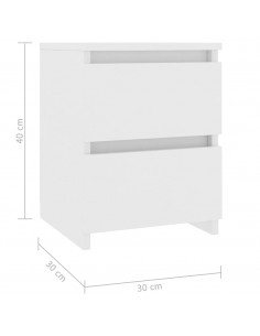 Comodino Bianco 30x30x40 cm Legno Ingegnerizzato