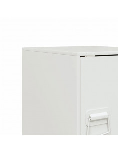 Comodino Bianco 34,5x39x44 cm in Acciaio