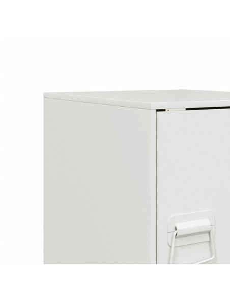 Comodino Bianco 34,5x39x44 cm in Acciaio