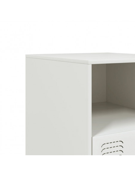 Comodino Bianco 34,5x39x44 cm in Acciaio