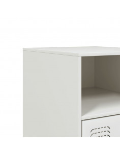 Comodino Bianco 34,5x39x62 cm in Acciaio