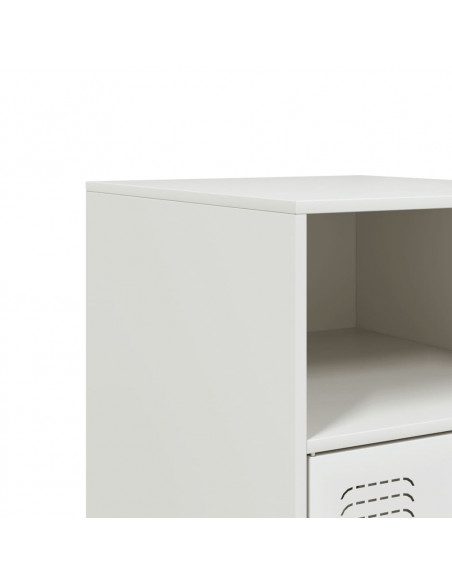 Comodino Bianco 34,5x39x62 cm in Acciaio