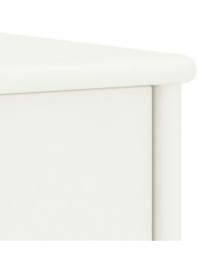 Comodino Bianco 35x30x40 cm in Legno Massello di Pino