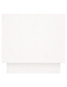 Comodino Bianco 35x34x32 cm in Legno Massello di Pino