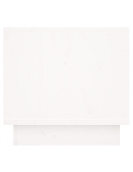 Comodino Bianco 35x34x32 cm in Legno Massello di Pino