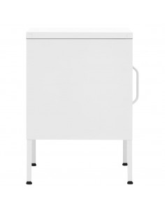 Comodino Bianco 35x35x51 cm in Acciaio