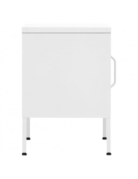 Comodino Bianco 35x35x51 cm in Acciaio