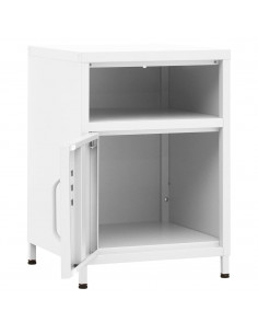 Comodino Bianco 35x35x51 cm in Acciaio