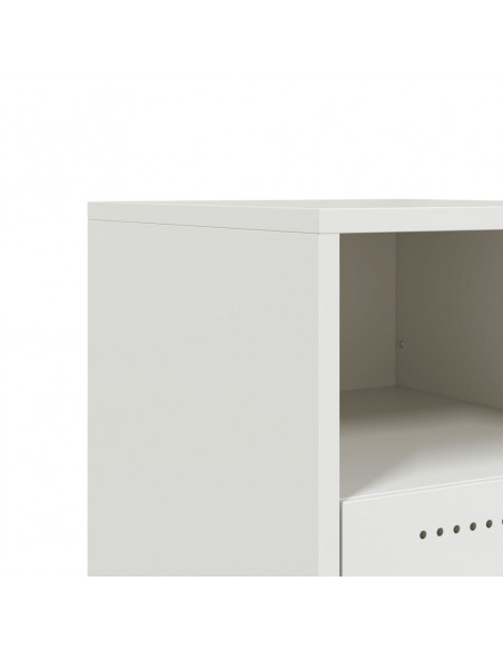 Comodino Bianco 36x39x43,5 cm in Acciaio