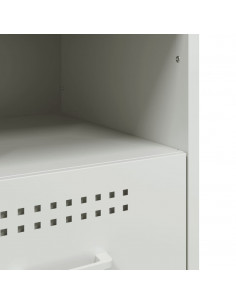 Comodino Bianco 36x39x50,5cm in Acciaio Laminato a Freddo