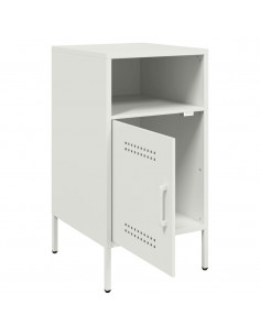 Comodino Bianco 36x39x68cm in Acciaio Laminato a Freddo