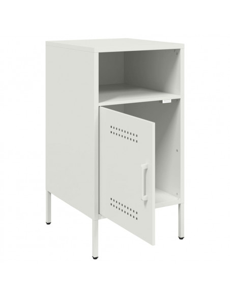 Comodino Bianco 36x39x68cm in Acciaio Laminato a Freddo